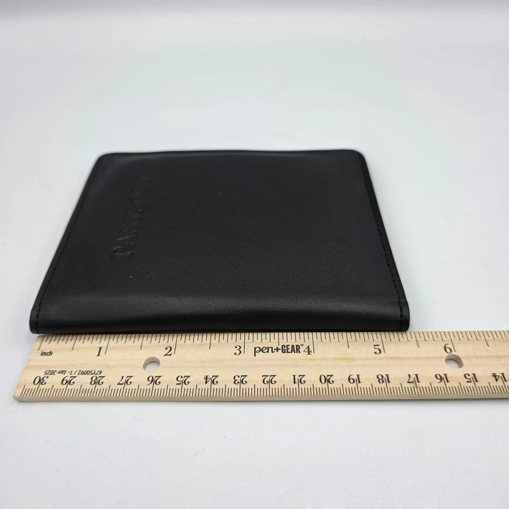 New‎ Geoffrey Allen Genuine Leather Passport Holder Wallet Black